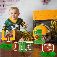 Football First Year Down Honeycomb Centerpieces 12 PCS Table 1st Birthday Decor