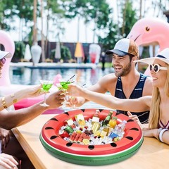 Hungdao 2 Pack Inflatable Ice Serving Bar Cooler Watermelon Buffet Salad Tray