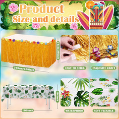 161 Pcs Hawaiian Luau Party Decorations, Tropical Summer Beach Party Supplies In