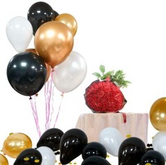 120PCS Balloon Arch Garland Kit Party Supplies, 5 Inch 12 Inch Black Gold White
