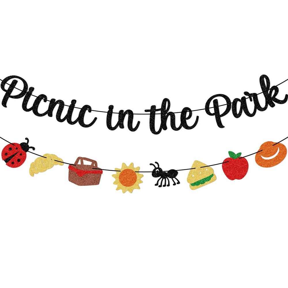 Picnic in the Park Banner – Sparkly Picnic Party Decorations – Pre-Strung Sum…