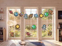 48PCS Solar System Space Paper Suncatchers DIY Project Kits, Back to School W…