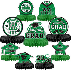 9PCS Graduation Party Decorations Class of 2026 Congrats Grad Table Centerpiece