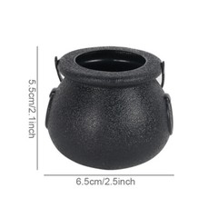 MINI BLACK CAULDRON POT Halloween Party Birthday Candy Kettles Decor 12 Pcs New