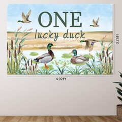 Mallard Duck 1st Birthday Decorations for 1 Year Old Boy, One Lucky Duck Back…