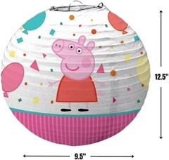 3pk Peppa Pig Confetti Party Embellished Lanterns – 9.5″ x 12.5″ (B101)