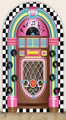 50’s Rock and Roll Arch Backdrop Birthday Cover Party Photo Background