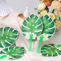 50 Tropical Palm Leaf Hawaiian Hand Fans – Perfect Party Favors for Any Event