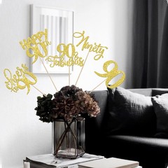 15 Pack 90th Birthday Centerpiece Sticks Gold Fabulous Table Toppers Decor