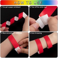 1200 Pcs Plastic Paper Wristbands for Events Neon Color Wrist Bands Concert I…