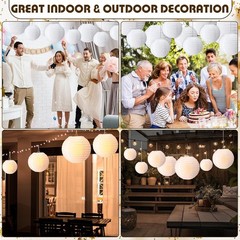48 Pcs Paper Lanterns Party Decorations Chinese Lanterns Round Paper Decor 4/…