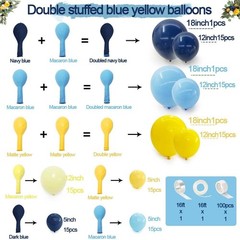 Blue and Yellow Balloons Navy Royal Blue Balloon Garland Arch Kit For Happy S…