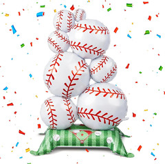 Baseball Balloons, 3.5Ft Giant Self Standing Baseball Party Decorations | 1Pcs B