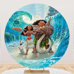 Round Circle Moana Backdrop Cover Maui Happy Birthday Photo Background Banner