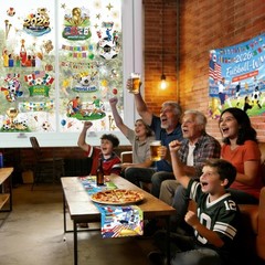 World Cup Tournament Window Clings 2026, 9 Sheets Reusable Window Stickers fo…