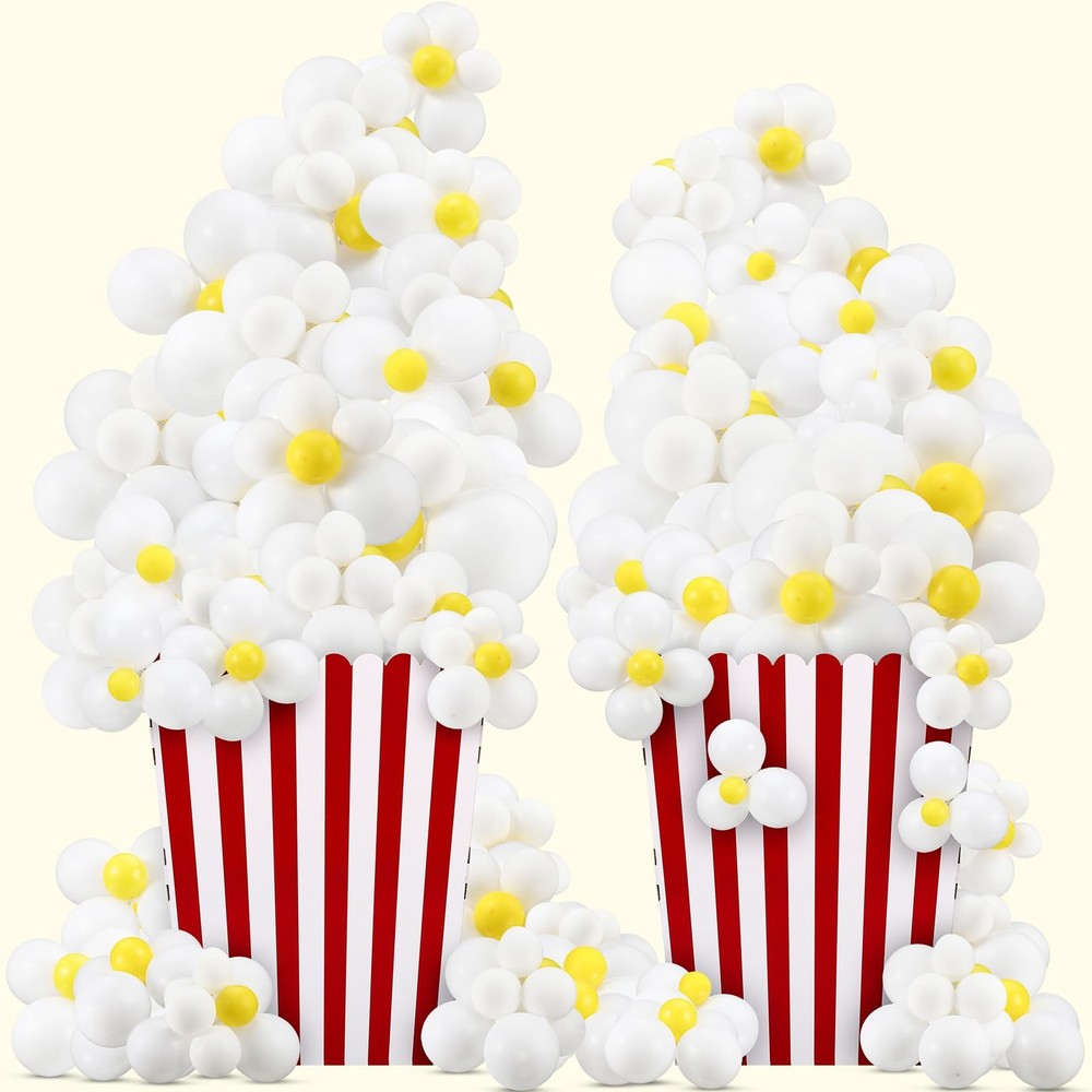 335 Pcs 2 Set Giant Popcorn Boxes Prop 3D Boxes with Balloon Cube Balloon Siz…