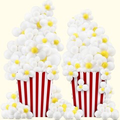 335 Pcs 2 Set Giant Popcorn Boxes Prop 3D Boxes with Balloon Cube Balloon Siz…
