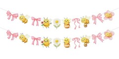2 Strings Sweet As Can Bee Baby Shower Banner Pre-Strung Honey Bee Daisy Pink…