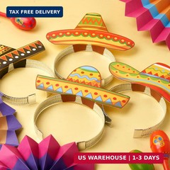 JOYIN 24 Pcs Cinco de Mayo Sombrero Headbands for Mexican Themed Fiesta Party, P