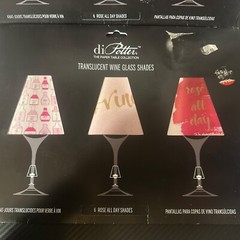 Di Potter Parchment Translucent Wine Glass Shades Set of 12 Paper ROSE ALL DAY