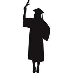 SP13103 Female Graduate Diploma Silhouette Cardboard Cutout Standee Standup
