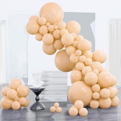 Retro Apricot Balloons, 85 pcs Apricot Balloons Different Sizes Pack of 18 In…