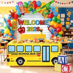 109 Pcs Back to School Decoration Kit Balloon Garland Arch Kit with School Bu…