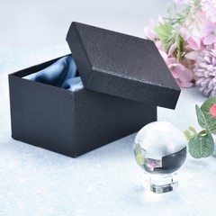 1Set 50mm/2″ K9 Crystal Ball Decorative Ball w Box and Crystal Stand Clear