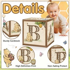 125Pcs Classic Winnie Bear Baby Shower Decorations Baby Boxes Balloons Banner Ki