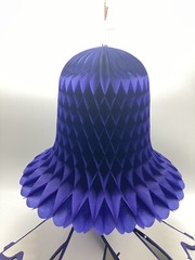 5 Rare Royal Dark Blue LARGE 16” Honeycomb Tissue Paper Bells Event Decoration