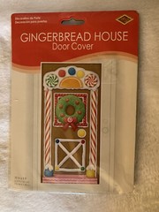 Beistle Printed Plastic Gingerbread House Door Cover All Weather 30 Inch X 5 Ft