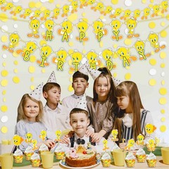 Twety Theme Party Supplies – Complete Cartoon-Inspired Decoration Set with Ga…