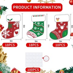 48 PCS Colorful Christmas Stocking Paper Cutouts Winter Bulletin Board