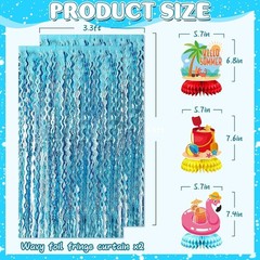 Complete Summer Party Set: Hello Summer Banner, Hanging Swirls & Foil Curtains