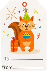 Animal Happy Birthday Adhesive Gift Tags Stickers | 2 x 3″ Inch | 50 Per Roll