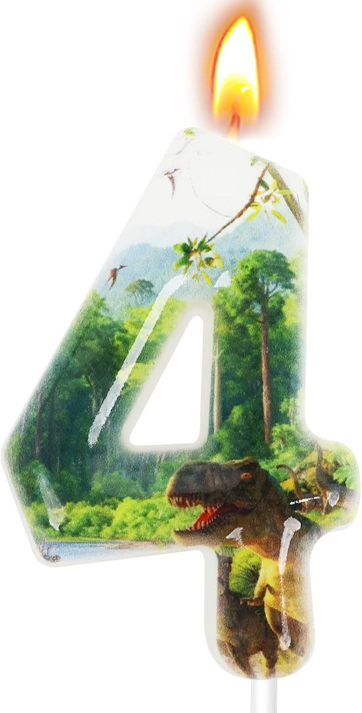 Dinosaur Birthday Candles, Dinosaur Party Decoration Supplies, Birthday Number C