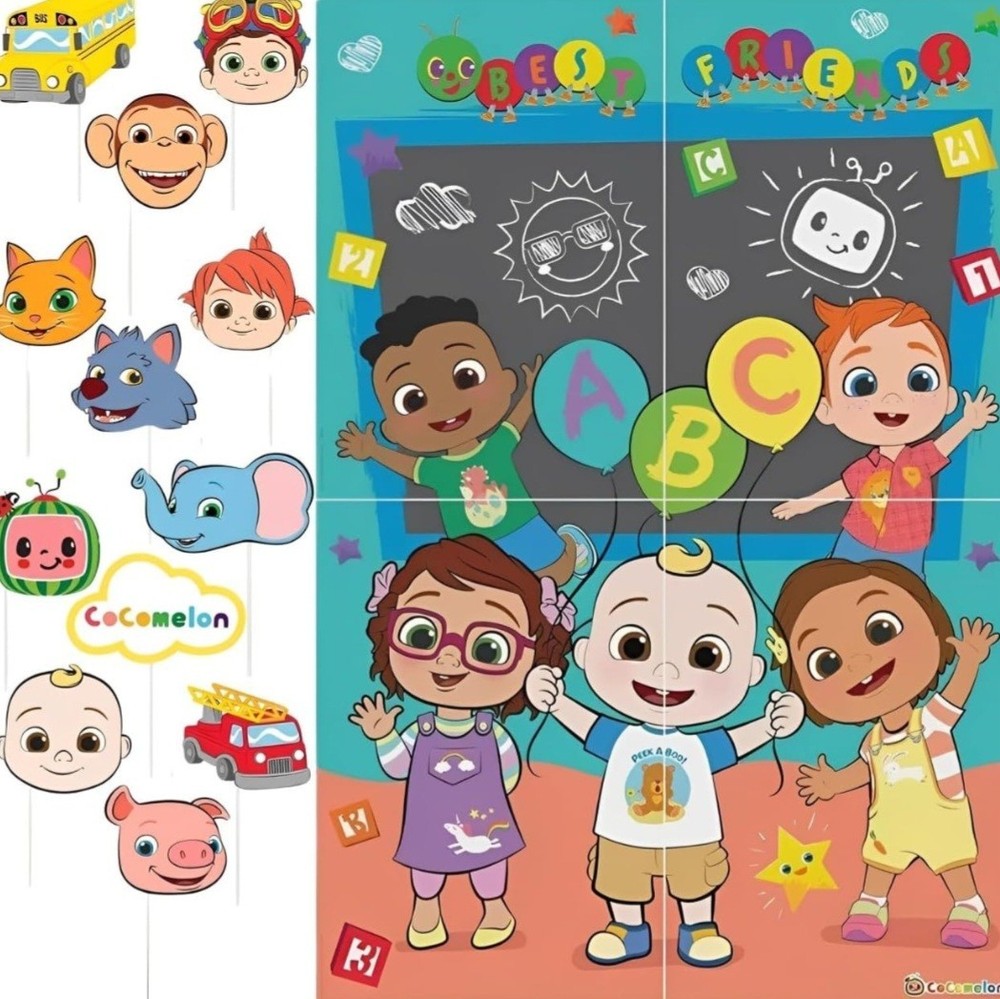 Amscan Cocomelon Scene Setters With Photo Props 27.8″ X 40″ Assorted Design 1…