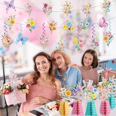 14PCS Spring Wildflower Party Decorations Wild Purple, Yellow, Pink, Blue