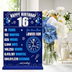 16th Birthday Decorations Back in 2009 Table Sign for Boys, blue sliver