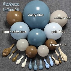 Dusty Blue Brown Balloon Arch Kit Double Pastel Baby Blue Dark Brown Tan Coff…