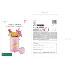 Summer Vibes Cocktail Foil Balloon 18.5×31.1 Inch Tropical Drink