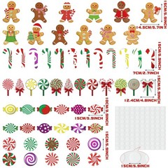 Christmas Peppermint Cutouts Gingerbread Lollipop Candy Cane Wall Decor 60 PCS