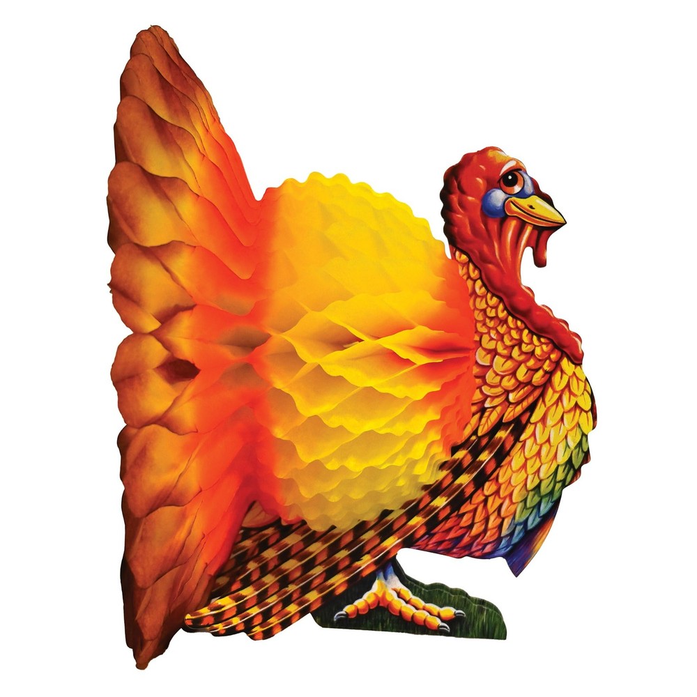 Beistle Tissue Paper Turkey Centerpiece Thanksgiving Party Autumn Fall Harvest H