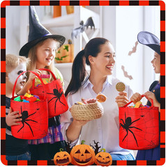 24 Pcs Halloween Spiderweb Buckets Bulk Spiderweb Birthday Party Decoration Fabr