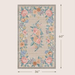 Rose Floral Washable Entryway Rug 3×5, Non Slip Indoor Floor Door Mat – Pa