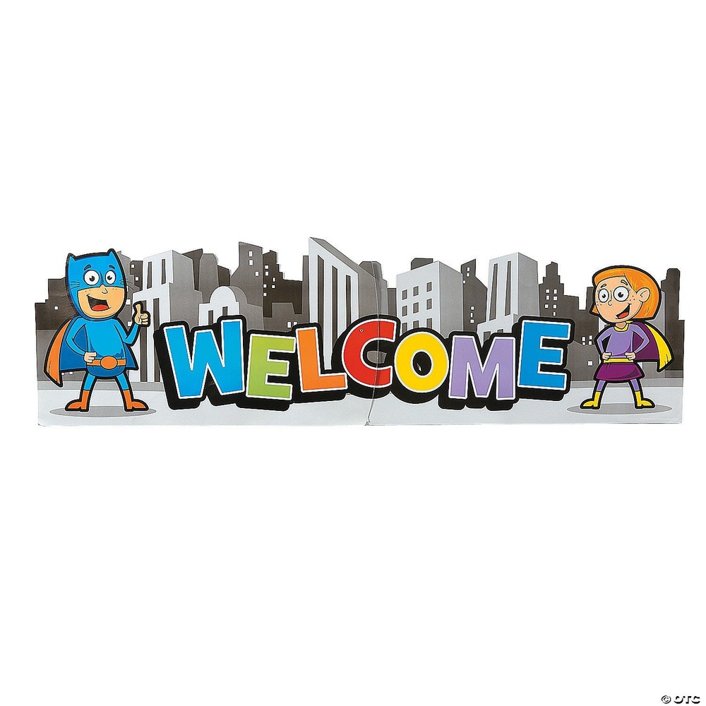 Superhero Welcome Banner Jointed Wall Decoration – Party Decor, Classroom Decor
