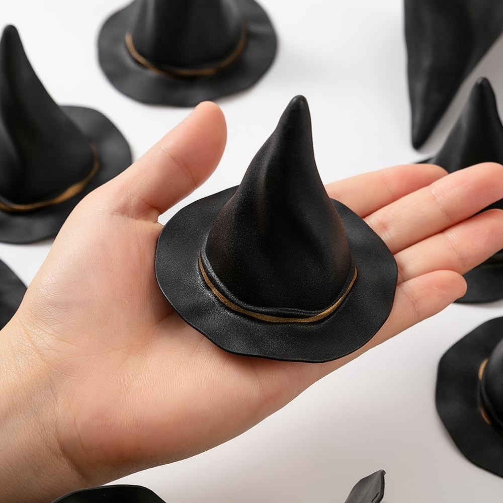 12Pcs Plastic Witch Hats Mini Halloween Witch Hats Wizard Hat for DIY Crafts …