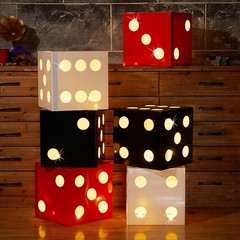 Motipuns 12 Pcs Large Dice Favor 1 count (Pack of 12), white, black, red