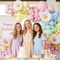 Pastel Flower Balloon Arch Kit for Baby Shower and Birthday Party Decorations