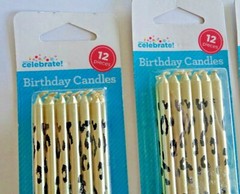 Tapered Party Birthday Cake Candles 5 In Tall 12 Pack Black and Gold Lot Of Two